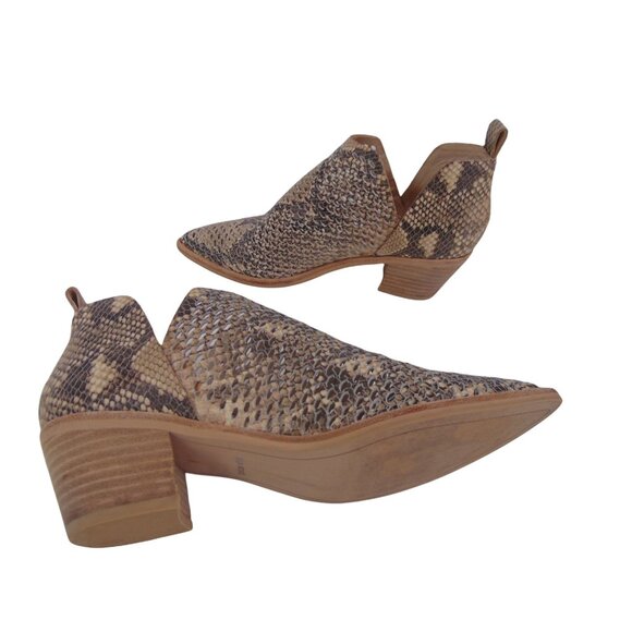 Dolce Vita Sonni Reptile Bootie US 6 Reptile Print Leather Perforated Ankle Boot - Picture 8 of 12